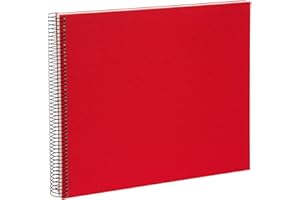 goldbuch Bella Vista, Linen Memory, Spiral Bound, Book for Gluing, Photo Album, Paper, Red (White Pages), 40 weiße Seiten