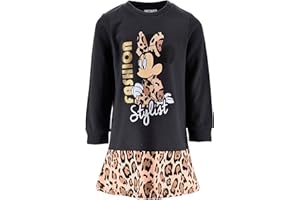 Disney Minnie Mouse Vestido Niña, Sueter Sudadera Vestido Diseño Leopardo, Regalo para Niñas, Tallas 3 a 8 Años