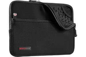 TECHGEAR Pro Sleeve [10] Smukły neoprenowy pokrowiec kieszonkowy z zamkiem błyskawicznym z bąbelkami antywstrząsowymi do iPada 10,9 10,2, iPad Air 5 4 3 2, Samsung Tab A8 10,5, Tab S6 S7 S8, Lenovo Tab M10, Surface Go i więcej