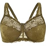 Delimira Women's Wireless Lace Plus Size Sexy Unlined Full Coverage Comfort Bra