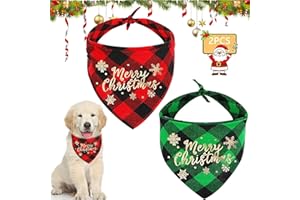 GIUGIO 2 sztuki bandany dla psa bożonarodzeniowego, chusta na szyję dla psa, szal na szyję na Boże Narodzenie, kostium dla zwierząt domowych, trójkąt, śliniaczek dla zwierząt domowych, Boże Narodzenie,