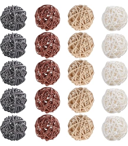 HAOBIN 20 Stuks Rotan Ballen Wilgenballen Decoratieve Doe Het Zelf Bloemdecoratie