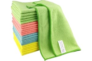 IDEA HOME Ściereczki z mikrofibry 24 sztuki - ściereczki do czyszczenia 30 x 30 cm - Ściereczki do kurzu - Wielokrotnego użytku Ściereczki do domu, kuchni - Różne kolory