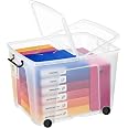 Strata Smart Box Strata Smart Box Clip-On Folding Lid Carry Handles 75 Litre Clear with ...