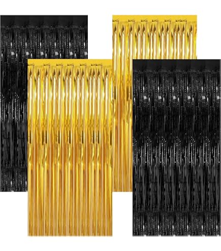 2 Rideaux Métalliques Irisés O-Kinee 1x2m - Décoration Fête, Mariage, Anniversaire, Photo