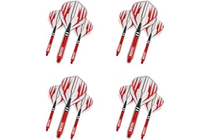 RED DRAGON Dart Flight and Stems Combo - 4 sets of Standard Flights and 4 sets of Medium Nitrotech Stems Per Pack
