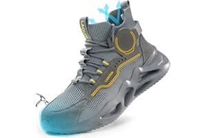 LAoutun Safety Trainers Men Womens Breathable Steel Toe Cap Trainers Safety Shoes Mens Safety Boots Work Trainers Lightweight Work Boots Construction Industrial Steel Toe Cap Boots