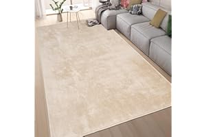 homeart Area Rugs – Soft, Short Pile Monochrome Carpets - Anti-Slip Backing, Machine Washable, Modern Fluffy Rugs for Living Room, Bedroom, Kitchen, Enterance - Beige, 80x150 cm
