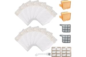Arcets Kit de 12 bolsas compatibles para Kobold VK135 VK136 FP 135 FP 136 | 12 bolsas de aspiradora Microfibra de 5 capas con 2 filtros HEPA, filtros de motor