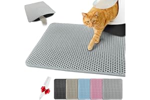 Blissstorm Katzenklo Matte 30X30cm, Doppelschicht EVA Katzenstreumatte Wasserundurchlässig - Geruchsneutral mit Anti-Rutsch Katzenmatte, Einfache Reinigung katzenklomatte für Alle Katzen