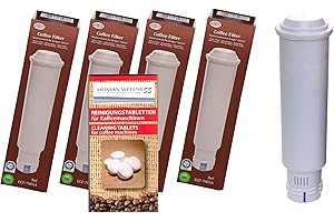 Human-Wellness 5 cartuchos de filtro compatibles Pro Aqua Melitta 192830 + 10 pastillas de limpieza