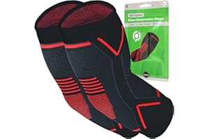 aZengear Coudière de Compression et de Maintien (Paire), Manchon de Bras, Attelle Coude pour Tendinite, Arthrite, Tennis, Golf, Sport, Fitness, Musculation et Épicondylite, Anti-Douleur (M)