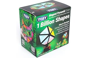 TOSY Magnet Pyramid Glow - 1 Cube Transforms into 1 Billion Shapes, 12 pieces, 243 Magnets, Glowing, Christmas Stocking Stuffers Gift for Kids, Holographic Design, Creative Puzzle STEM/STEAM Toy