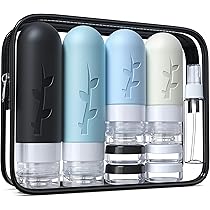 Set Bottiglie Da Viaggio 80ml - Contenitori Trasparenti Con Spray, Pompa E Accessori Per Cosmetici - Foto 9