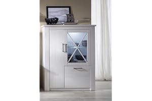 ‎TRENDTEAM SMART LIVING trendteam smart living - Vitrine Schrank Wohnzimmerschrank - Wohnzimmer - Georgia - Aufbaumaß (BxHxT) 114 x 142 x 38 cm - Farbe Pinie Weiß Struktur - 173503556