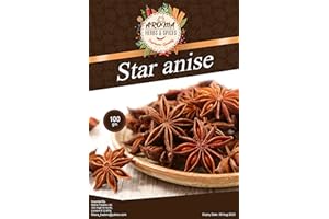 AROMA HERBS & SPICES SUPREME QUALITY Star Anise Whole | Badiyan | Star Anise (100g/3.5oz) Gluten Free | Non GMO Whole Star Anise Pods | Dried Anise Star Spice | Premium Quality & Aroma, Great for Baking & Tea