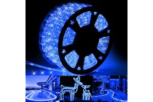 LIYUANQ 1500 LED Outdoor Rope Lights, 78M/256ft Christmas Tube Lights Waterproof Fairy String Lights 8 Modes LED Rope Lighting Decorate for Christmas Tree Indoor Party Bedroom Garden (Blue)