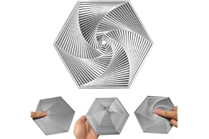 RUGBOL Fractal Fidget Hexagon, 3D-Spiralkegel-Fidget-Spielzeug für Erwachsene, Steampunk Whirling Wonder Fidget für Kinder und Erwachsene (Stil 4)