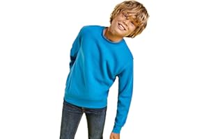 24 JOYAS Sudadera Colores para niños con diseño clásico, Cuello, puños y Cinturilla de Punto de canalé – Sudadera Cómoda, cálida, Lisa y Elegante