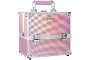 KETALIRIA Malette Maquillage Beauty Case Voyage Vanity Maquillage Femme Malette Manucure Verrouillable Boite a Maquillage Malette Rangement Makeup Case Malette Onglerie Organisateur Maquillage, Rose