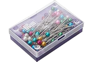Prym Head Pins, Cabeza de plástico, Perla, Acero, Multicolor, Talla única