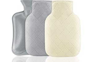 Anstore Termofor 2 l z pokrowcem, butelka premium z naturalnego kauczuku, miękka poszewka pluszowa, zdejmowana i do prania, do ogrzewaczy do rąk Hot Therapy