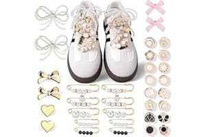 mciskin 50 szt. Charms do trampek, Charms Koronkowe buty zawierają kokardki, klipsy / szpilki, ozdoby do butów i ozdoby do butów do sneakersów, mix, 0, 0 szt