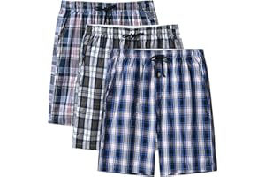 MoFiz Pantaloni Corti Pigiama Uomo Cotone Pantaloncini Shorts a Quadretti con Tasche