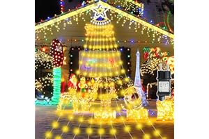HABOWN Luci di Natale con Stella, 3.5Mx9 Ghirlande, 350 LED Luci Natalizie da Esterno ed Internmo, 8 modalita, Luci Decorazione Natale per Finestra, Albero di Natale, Terrazza