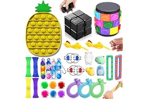 PACHOCK Paochocky 30 PCS Fidget Toys Set,Sensory Toys for Autism ADHD,Stress Reliever with Storage Box, Anti-anxiety Sensory Toy,Infinity Cube Great Gift for Kid