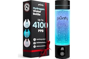 PIURIFY Hydrogen Bottle Generator - Concentration up to 4100+ PPB - SPE/PEM Technology - H2 Certified Generator - Portable Irrigation System and Sports - Retention