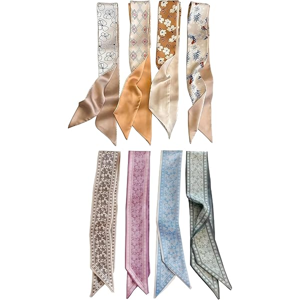 Xanthelle Zijde Sjaal, 16 Stuks Moderne Zijde Sjaals voor Dames, Dunne Sjaal voor Tas & Haar, Zijde Sjaal Satijn Boho Sjaaltje voor Handtas Accessoires