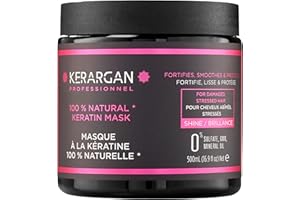 Kerargan - Mascarilla Capilar Ultra Reparadora con Queratina para Cabello Dañado y Estresado - Fortalece, alisa y protege - Sin Sulfatos, GMO, Aceite Mineral - 500ml