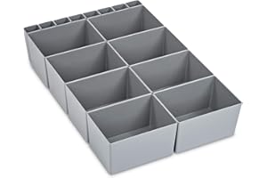 aidB NextGen Einsatzkasten Set "1/8 Unterteilung", 600 x 400 x 120 mm, ideal als Einsatz für Schubladen und NextGen Euroboxen