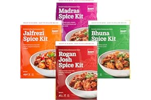 East At Home 4 Curry Spice Kit 4 Pack | Make Restaurant Quality Curry in 30 Minutes | Each Spice Kit Serves 4 | Makes 16 Portions | Vegan | Gluten-Free