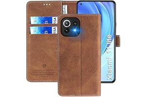 xinyunew Funda Xiaomi Mi 11 Lite con Tapa,Funda Movil Xiaomi Mi 11 Lite,Funda Libro Xiaomi Mi 11 Lite Carcasa Magnético Funda para Xiaomi Mi 11 Lite,Marrón