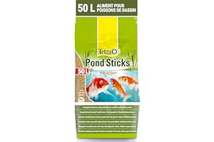 Tetra Pond Sticks – Alimentation Quotidienne idéale pour tous les Poissons de Bassin – Enrichi en Oligo-éléments, Vitamines essentiels, Caroténoïdes – Ne pollue pas l’eau – 50 L