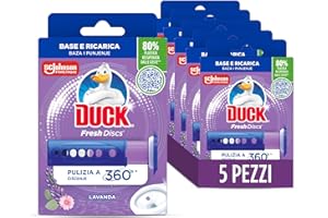 Duck Fresh Discs - Base per Dischi Gel Igienizzanti WC, Fragranza Lavanda- Formato Scorta 5 Applicatori, 30 dischetti