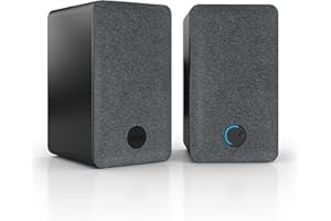 Nubert nuPro SP-200 | Schwarzes Lautsprecherpaar | 2 Stück HDMI eARC-Kompaktboxen | TV-Lautsprecher mit magnetischer Blende | Lowboardlösung mit eleganter Optik | Aktivlautsprecher mit 2 Wege Technik