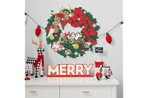 Copbopwn 2PCS Weihnachten Diamant Kunst Malerei Aufkleber Diamant Türkranz Malerei Aufkleber Weihnachten Strasssteine Malerei Weihnachten Diamant Malerei Ornament Aufkleber Malerei Aufkleber Kit