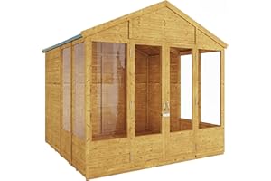 BillyOh 8x8 Summer House Log Cabin | Garden Room Wooden Summerhouse Home | Office Storage Shed Apex Sheds Holly (Pressure Treated, 8x8)
