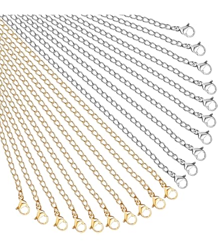 5 Chaînes, Chaînettes D'Extension En Acier Inoxydable Argenté 40mm