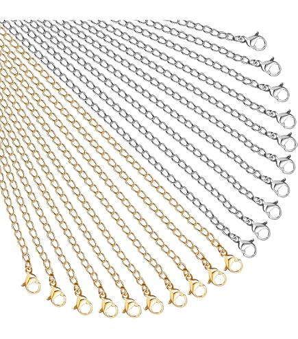 Rallonges De Chaîne Pour Bijoux – Lot De 10 En Acier Inoxydable, 5 Tailles (2 à 6 Pouces)