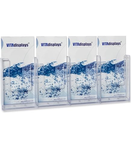 HELIT H2350002 Clear Leaflet Holder For Wall Mount | A6 Size Document Holder | Polystyrene Wall Organizer For Flyers & Menus - View #4