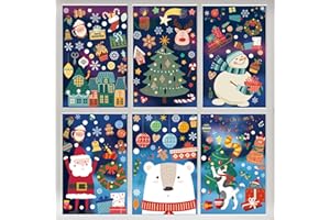 Fensterbilder Weihnachten Selbstklebend, SILARLAIT 205 Stück Fenstersticker Weihnachten Statisch & Doppelseitige & Wiederverwendbare, Fensterbilder Winter Fensterdeko, Weihnachtsdeko Fenster