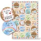 Logbuch-Verlag 24 Round Sayings Stickers Sayings Wisdom Message Statement Love Friendship Stic - Gift Mothers Day Sticker Wedding Crafts