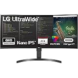 LG UltraWide Curved QHD Monitor 35WN75C-B 89 cm - 35 Zoll, VA-Panel, HDR10, AMD FreeSync, Schwarz