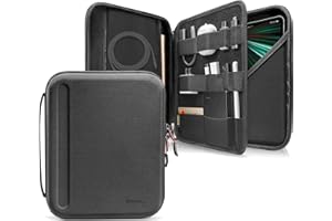 tomtoc Portfolio Housse pour iPad Pro 12,9 Pouces M2&M1(6e/5e/4e/3e Gén) 2022-2018, Pochette de Rangement pour Accessoires/Clavier/Chargeur/Apple Pencil, Sacoche de Protection pour Surface Pro 12,3''