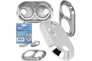 INSTALGURU Roseta Doble de 16 mm, Cubierta de Tubo de Radiador, Manguito de Cromo, Funda para Calefacción, Accesorios para Sistemas de Calefacción Central