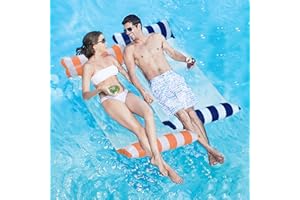 YI'ANTAI Multi Usage Flottantes Hamac, 2 Pièces Hamac Gonflable pour Piscine, Flotteur Gonflable Piscine 4 -en-1Flottant avec Pompe à Air Multi-Usage Pliable Flottantes Hamac